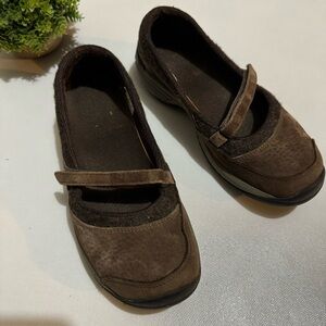 Merrell Encore‎ Emme Coffee Bean Leather Brown Mary Jane Style Flats Shoes 7.5